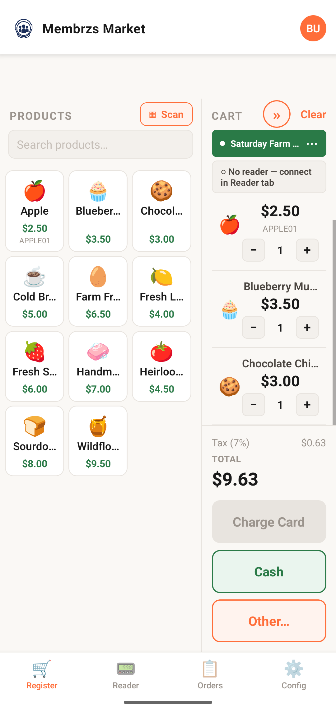 Register view on Android